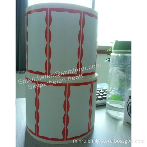 Larger Size Red Bounding Blank Eggshell Label Sticker,high Security Material For Ultra Destructible Vinyl Labels Roll 